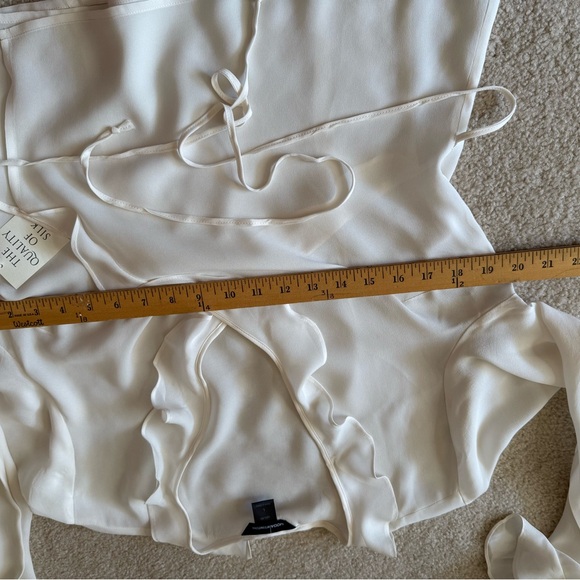 Moda International Ivory Ruffle Wrap Blouse - Picture 10 of 11